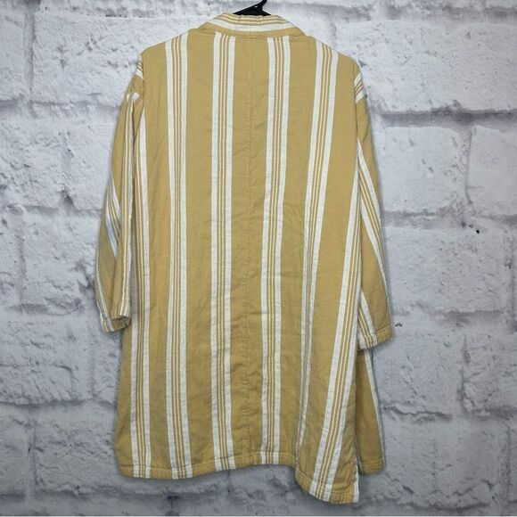 |EUC| EILEEN FISHER Striped Organic-Cotton Long Kimono Jacket - Picture 5 of 7